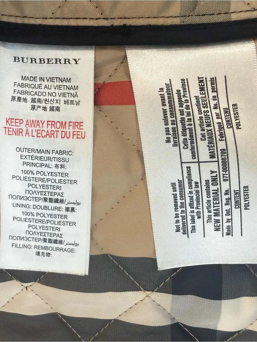 Burberry kids quilted jacket black size 4